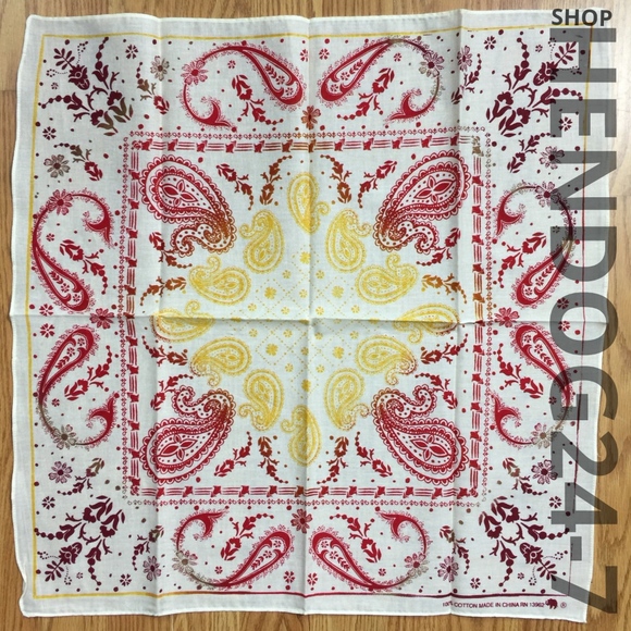 OMBRE PAISLEY BANDANA SCARVE ONE SIZE - Picture 2 of 4